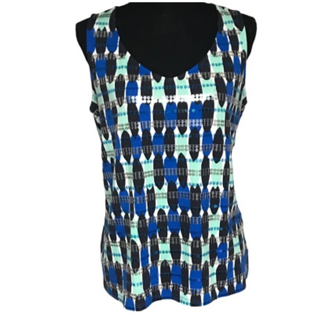 Boden womens multi color sequins tank top size 6 .